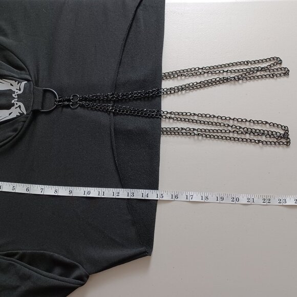 Reflective Graphic Chain Cropped Hoodie - Picture 14 of 16